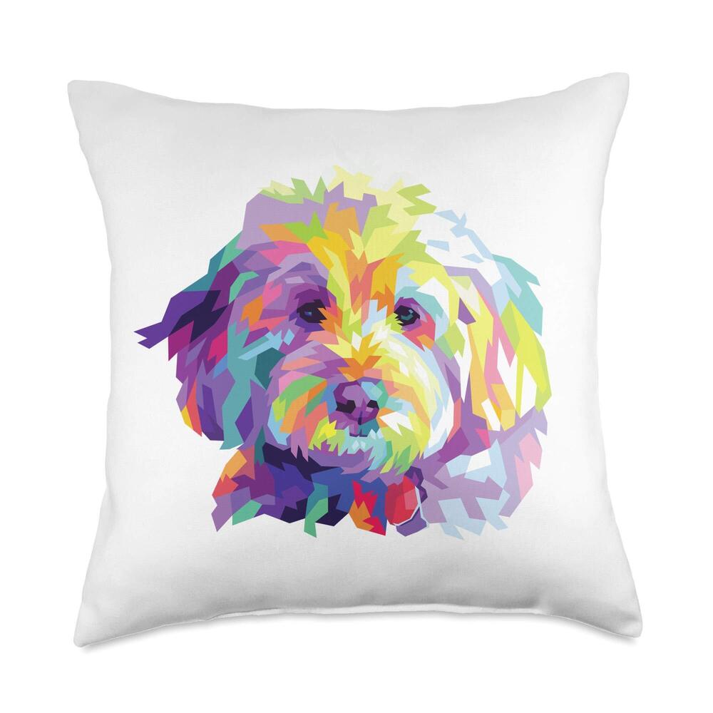6966 Decorative Pop Art Colorful Goldendoodle Labradoodle Throw Throw